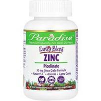 Paradise Herbs, Žemės mišinys, cinko pikolinatas, 30 mg, 90 vegetariškų kapsulių