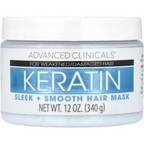 Advanced Clinicals, Keratinas, Sleek + Smooth Hair Mask, 12 oz (340 g)