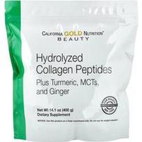 California Gold Nutrition, Hidrolizuoti kolageno peptidai su ciberžole, MCT ir imbieru, 14.1 uncijos (400 g)