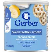 Gerber, Kepti kramtukai, 10+ mėnesių, bananų kremo skonio, 42 g