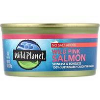 Wild Planet, Laukinė rožinė lašiša, be druskos, 6 uncijos (170 g)