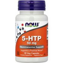 NOW Foods, 5-HTP, 50 mg, 30 daržovių kapsulių