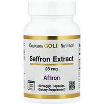 California Gold Nutrition, Šafrano ekstraktas su šafranu®, 28 mg, 60 daržovių kapsulių