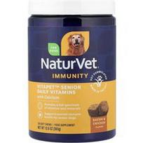 NaturVet, „Immunity“, „VitaPet™“ vyresnio amžiaus šunims skirti kasdieniai vitaminai su kalciu, šoninė ir vištiena, 120 minkštų kramtomųjų tablečių, 360 g