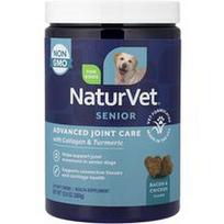 NaturVet, Pažangus pagalba sąnariams vyresnio amžiaus šunims su kolagenu ir ciberžole, šunims, šoninė ir vištienos skonio, 120 minkštų kramtukų, 360 g