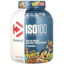 Dymatize, ISO100® hidrolizuotas, 100% išrūgų baltymų izoliatas, vaisiniai akmenukai, 5 svarai (2,3 kg)