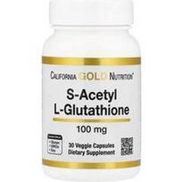 California Gold Nutrition, S-acetil L-glutationas, 100 mg, 30 daržovių kapsulių