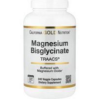 California Gold Nutrition, Magnio bisglicinato chelatas, Albion TRAACS®, 240 vegetariškų kapsulių (100 mg vienoje kapsulėje)