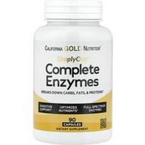 California Gold Nutrition, SimplyOne®, visaverčiai fermentai su betaino HCl, jaučio tulžies ekstraktu, viso spektro fermentais ir bromelainu, 90 kapsulių