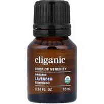 Cliganic, Ekologiškas eterinis aliejus, levandų, 0.34 fl oz (10 ml)