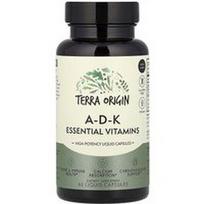 Terra Origin, A-D-K būtini vitaminai, 60 skystų kapsulių