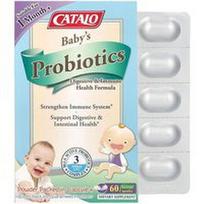 CATALO, Kūdikių probiotikai, virškinimo ir imuninės sveikatos formulė, 1 mėnuo+, 3 milijardai KSV, 60 vegetariškų kapsulių