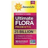Renew Life, Moterų priežiūra, Ultimate Flora™ Probiotic, 25 milijardai KSV, 30 uždelsto atpalaidavimo veganiškų kapsulių