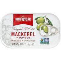 King Oscar, Karališkoji filė™, skumbrė alyvuogių aliejuje, 4.05 uncijos (115 g)