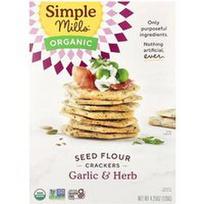 Simple Mills, Ekologiški sėklų miltų krekeriai, česnakai ir žolelės, 4.25 uncijos (120 g)