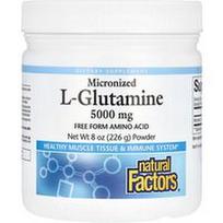 Natural Factors, Mikronizuoti L-glutamino milteliai, 8 uncijos (226 g)