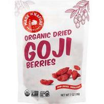 Made in Nature, Ekologiškos džiovintos Goji uogos, džiovintos saulėje, nesieros, 7 uncijos (198 g)