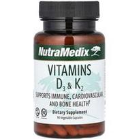 NutraMedix, Vitaminai D3 ir K2, 90 daržovių kapsulių