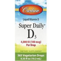 Carlson, Super Daily® D3, 100 mcg (4000 TV), 0,35 fl uncijos (10,3 ml)
