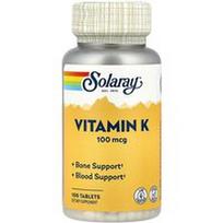 Solaray, Vitaminas K, 100 mcg, 100 tablečių