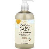 SheaMoisture, Kūdikių prausiklis ir šampūnas, 100% grynas kokosų aliejus, 13 fl oz (384 ml)