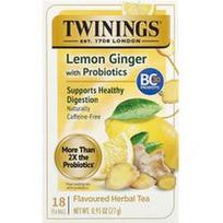 Twinings, Aromatizuota žolelių arbata su citrina ir imbieru bei probiotikais, be kofeino, 18 arbatos pakelių, 27 g