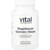 Vital Nutrients, Magnio glicinatas + malatas, 100 veganiškų kapsulių (120 mg vienoje kapsulėje)