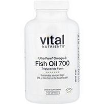 Vital Nutrients, Ultra Pure, žuvų taukai 700, citrina, 120 minkštųjų gelių