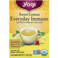 Yogi Tea, „Everyday Immune“, saldžiųjų citrinų skonio, be kofeino, 16 arbatos pakelių po 32 g