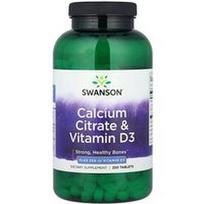 Swanson Vitamins, Kalcio citratas ir vitaminas D3, 250 tablečių