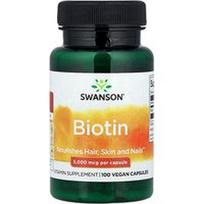 Swanson Vitamins, Biotinas, 5,000 mcg, 100 veganiškų kapsulių