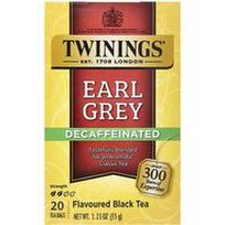 Twinings, Aromatizuota juodoji arbata, Earl Grey, be kofeino, 20 arbatos pakelių, 35 g