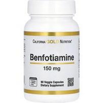 California Gold Nutrition, Benfotiaminas su L-leucinu, 150 mg, 90 daržovių kapsulių