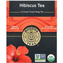 Buddha Teas, Ekologiška žolelių arbata, hibiskas, be kofeino, 18 arbatos maišelių, 0.96 oz (27 g)