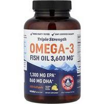 MAV Nutrition, Omega-3 žuvų taukai, trigubo stiprumo, natūrali citrina, 120 minkštųjų gelių
