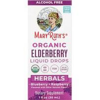 MaryRuth's, Ekologiški šeivamedžio uogų skysti lašai, be alkoholio, mėlynės + avietės, 1 fl oz (30 ml)