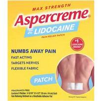 Aspercreme, Skausmą malšinantis pleistras su 4% lidokaino, maksimalus stiprumas, be kvapiųjų medžiagų, 5 pleistrai