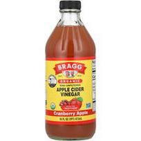Bragg, Ekologiškas obuolių sidro actas su motina, spanguolių obuolys, 16 fl oz (473 ml)