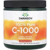 Swanson Vitamins, 100% grynas C-1000, vitamino C milteliai, 16 oz (454 g)