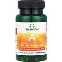 Swanson Vitamins, Vitaminas A, 10 000 TV (3 000 mcg RAE), 250 minkštųjų gelių