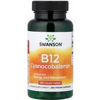 Swanson Vitamins, Vitaminas B12, 500 mcg, 250 kapsulių