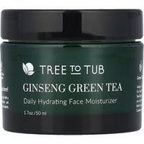 Tree To Tub, Ženšenio žalioji arbata, kasdienis drėkinamasis veido drėkinamasis kremas, 1.7 oz (50 ml)