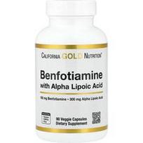 California Gold Nutrition, Benfotiaminas + alfa lipoinė rūgštis, 90 vegetariškų kapsulių