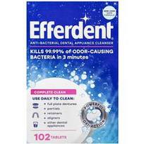 Efferdent, Antibakterinis dantų aparatų valiklis, Complete Clean, 102 tabletės
