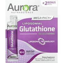 Aurora Nutrascience, Mega-Pack+®, liposominis glutationas, 32 pakeliai, po 0,68 fl oz (20 ml)