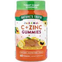 Nature's Truth, Tik 4 vaikai, Vitaminas C + Cinko guminukai, Natūralus citrinas-Licious, 60 Guminukų