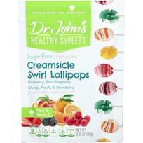 Dr. John's Healthy Sweets, Creamsicle Swirl ledinukai, gervuogės, mėlynosios avietės, apelsinai, persikai ir braškės, be cukraus, 3.85 uncijos (109 g)