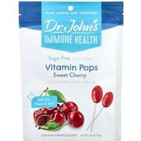 Dr. John's Healthy Sweets, Imuninė sveikata™, vitaminų pops, saldžiosios vyšnios, 14 atskirai supakuotų ledinukų, 3.85 oz (109 g)