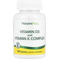 NaturesPlus, Vitamino D3 ir vitamino K kompleksas, 90 tablečių