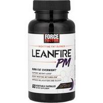 Force Factor, „LeanFire PM™“, naktinis riebalų degintojas, 60 daržovių kapsulių